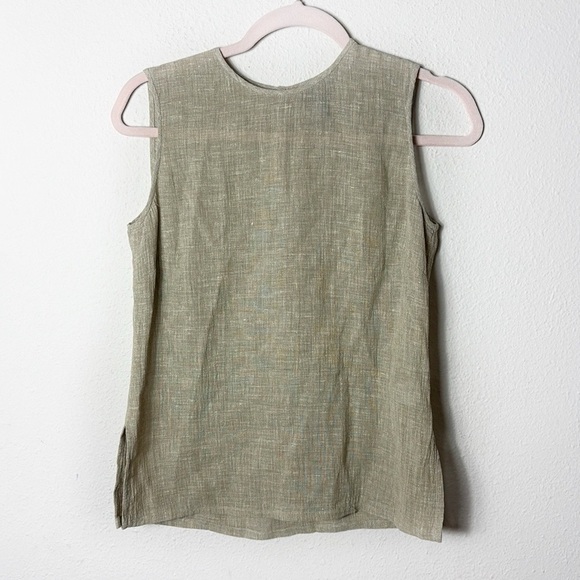 Lafayette 148 New York Linen Tank Top Back Button Closure size 4 - Picture 1 of 7